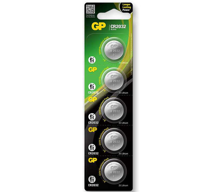 GP CR2032 Lityum Düğme Pil 5’li Paket